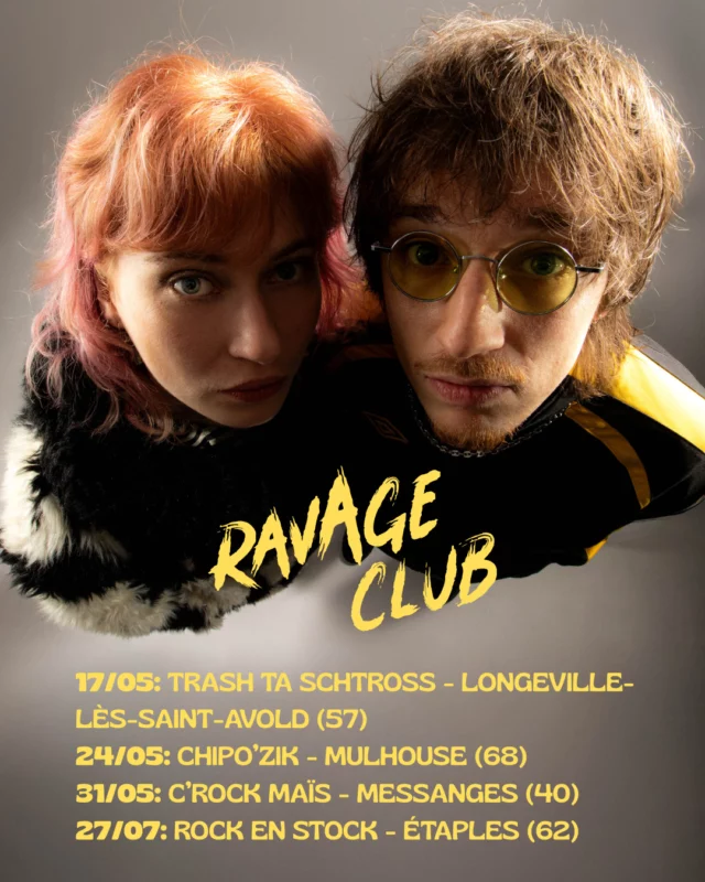 ⚡FESTIVALS⚡
On se voit où? 🌞🌊

17/05: TRASH TA SCHTROSS - LONGEVILLE-LÈS-SAINT-AVOLD (57)
24/05: Chipo'Zik - MULHOUSE (68) 
31/05: C'Rock Maïs Festival - MESSANGES (40) 
27/07: Rock en Stock - ÉTAPLES (62)

@ragetour 

📸 @paul.et.etienne 💛